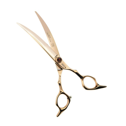 Above Elite Pet Grooming Rose Gold Flipper Radical Curved Shears – 7.25"